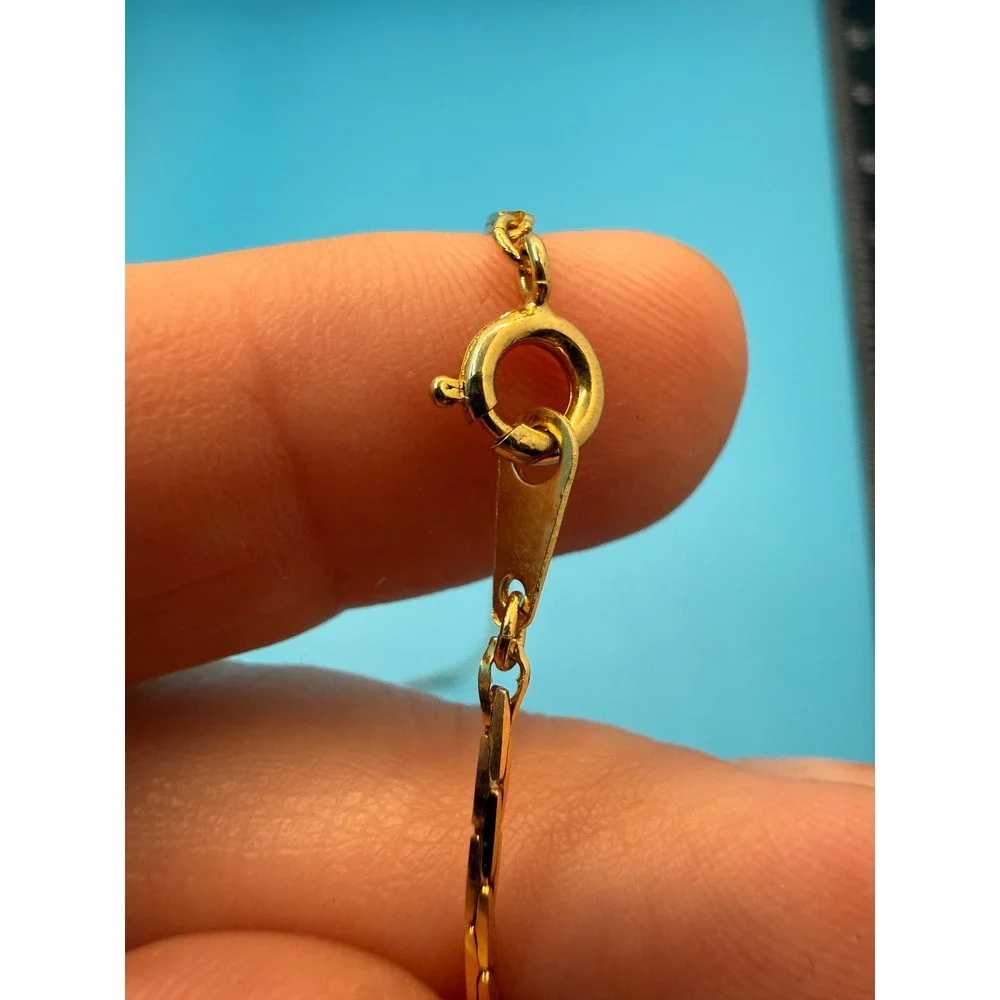 Vintage Limoges Cadeaux France Cobalt Blue Gold Floral Porcelain Necklace - Picture 6 of 7